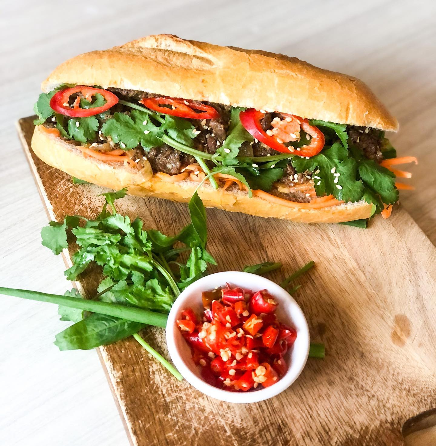 Banh mi is available everyday until 4:30pm or sold out. Order now your favourite roll via our website hanoirose.com.au or through one of our delivery partners. Dine in available too. Gluten free option is also available.

#banhmi #vietnameserolls #vietnamesefood #vietnamesecuisine #grabandgo #dineinavailable #freshfood #melbournerestaurants #brunswick #hanoirose #foodforfoodies